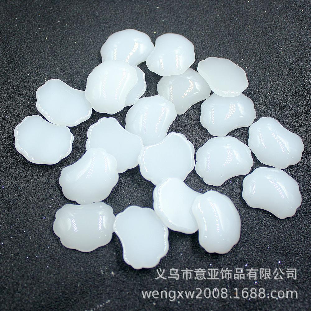 glass safety lock flat interface patch imitation jade glass white jade pendant accessories diy ornament accessories wholesale