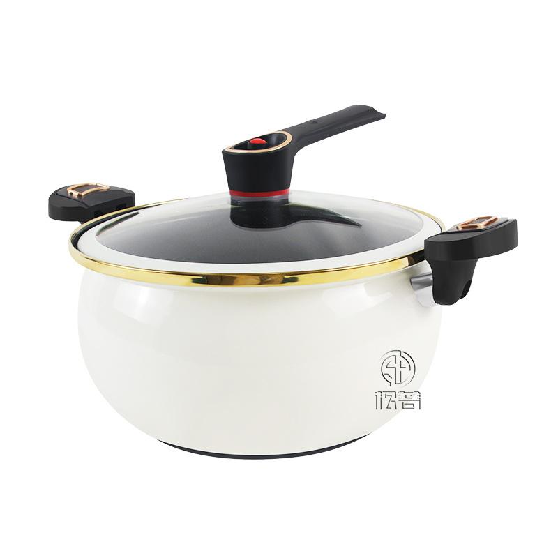 new household enamel low pressure pot non-stick pot pressure cooker soup bouilli pot enamel pudgy soup coying pot Item Picture