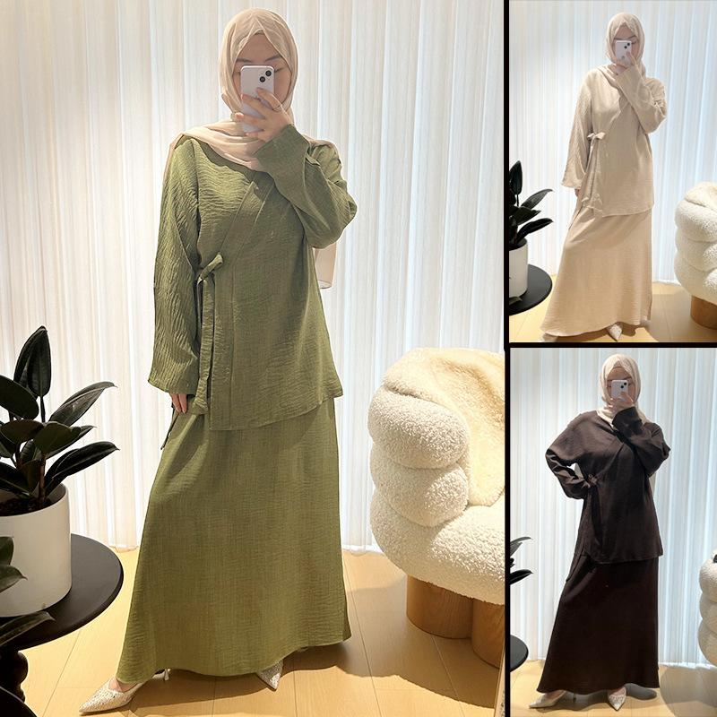 abaya muslim robe female dress dubai djellaba women's clothing dress plus size clothing mu-807 full figure