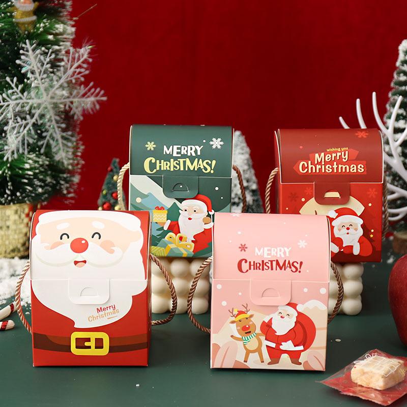 christmas eve apple box creative portable gift box christmas eve fruit packing box candy gift christmas gift box details Picture