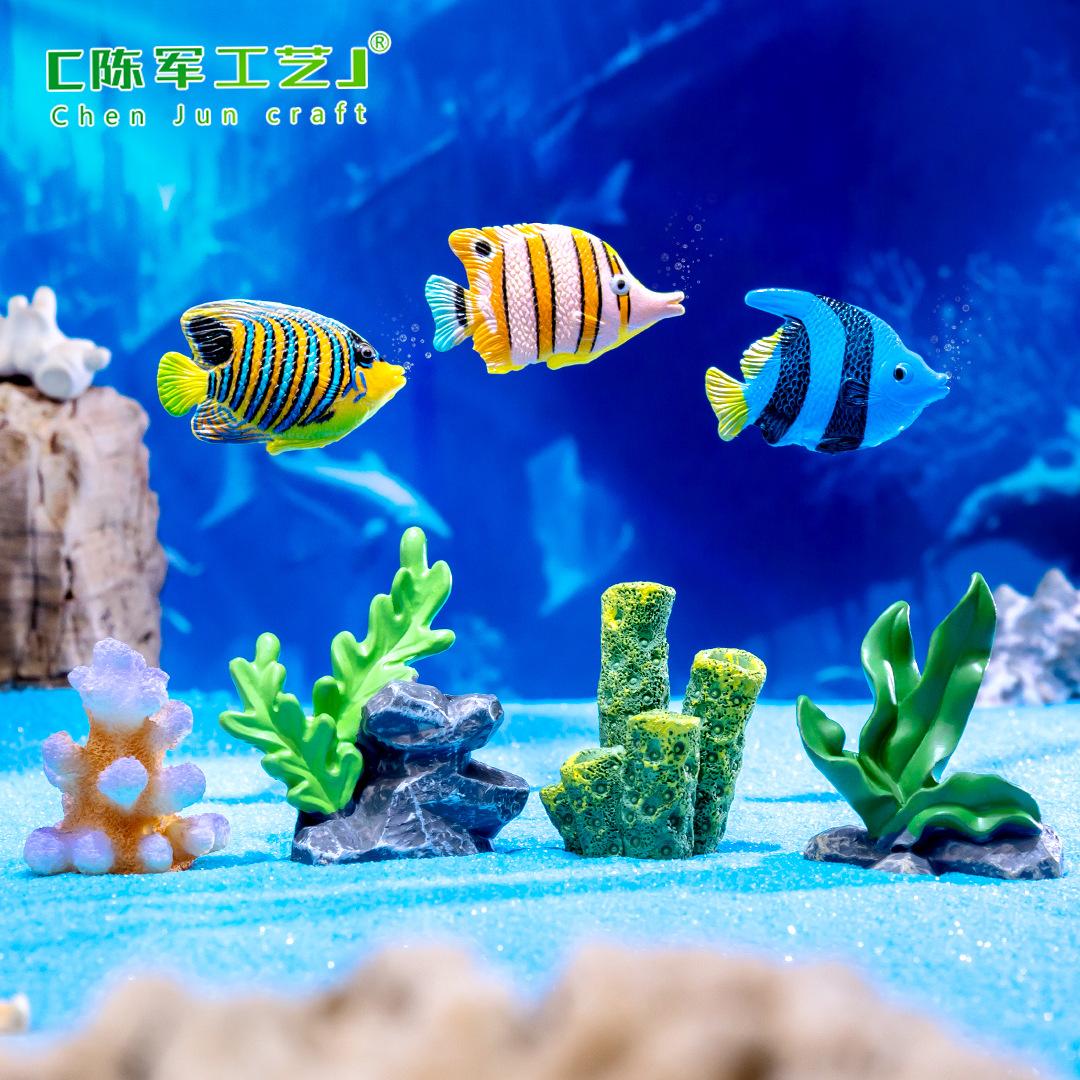 micro landscape creative cute marine coral fish aquarium fish tank diy landscaping decorations accessories small ornaments