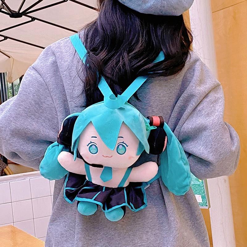 24 new hatsune miku fufu plush doll backpack ins cute cartoon doll backpack anime bag