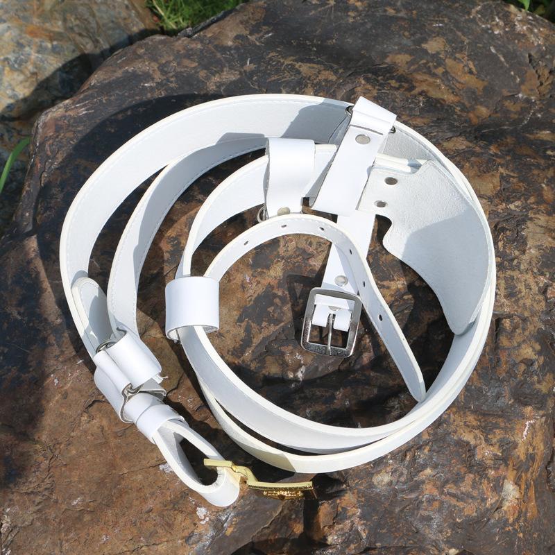 white etiquette belt duty patrol imitation leather artificial leather metal toe cap training station belt factory wholesale Specification drawing