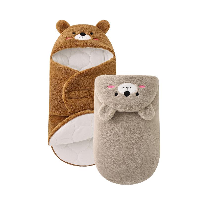 baby zipper baby's blanket autumn winter extra thick sleeping bag newborn clothes newborn baby winter cotton go out swaddling quilt