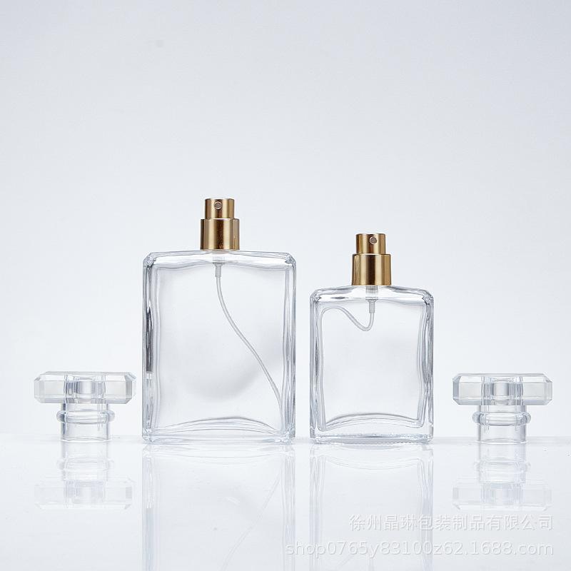 in stock wholesale 30 ml50ml100ml flat square perfume sub-bottles transparent glass press spray bottle fire extinguisher bottles Application Scenario