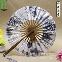 Factory Bamboo Reunion China Ancient Style Fan Windmill Fan Japanese Folding Long Handle Fan Anime Dancing Folding Fan Wholesale