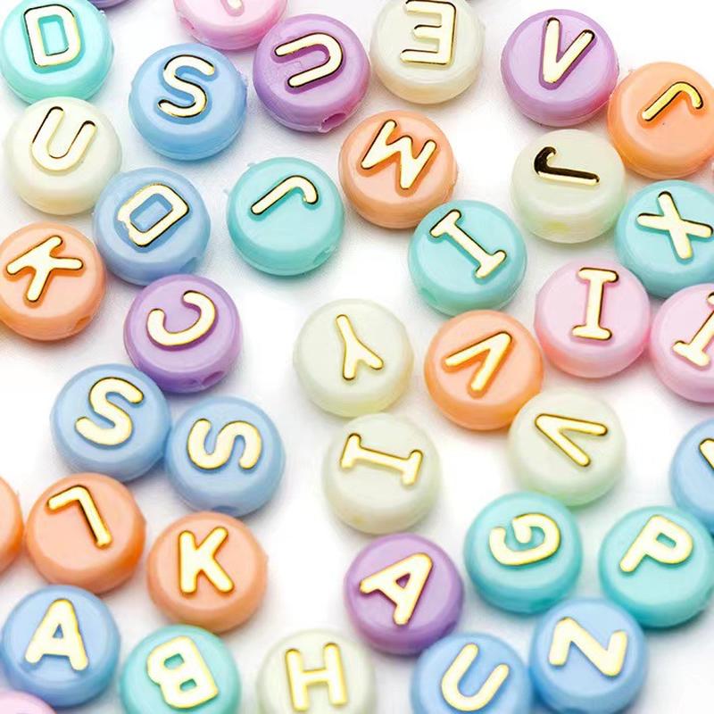 acrylic letter beads diy beaded jewelry accessories 6 * 10mm convex hot silver 8613