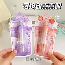 creative push dot glue pen large capacity pen type dispensing stick girl heart pen shape notebook glue special quick-drying dispensing