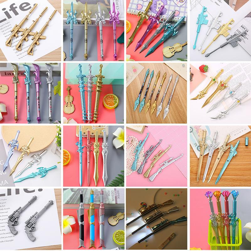 weapon shape gel pen gun pen brush creative stationery student anime sword pen writing ball pen ballpoint pen