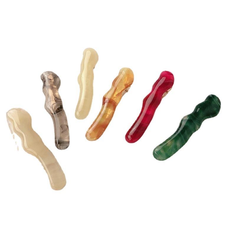 korean irregular acrylic wave barrettes new retro young girl heart side clip word clip bang clip accessories Item Picture