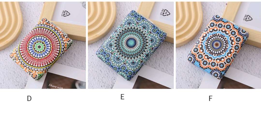 化妆折叠镜长方形面包镜复古风卡通印花便携厚款双面pu口袋化妆镜女生口袋镜详情图8