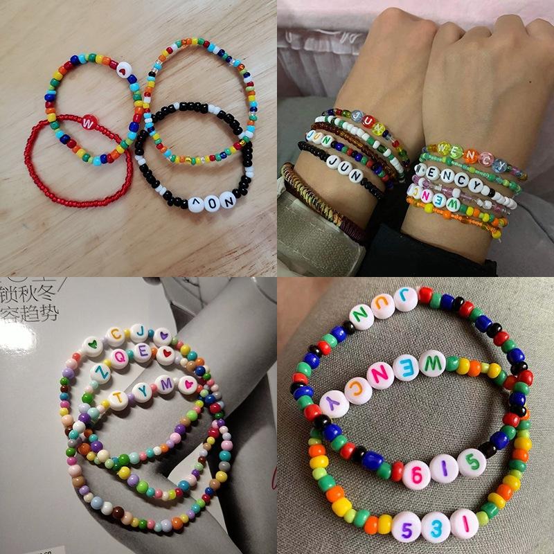 4 * 7mm acrylic scattered beads english letters flat beads diy children's early education bead string jewelry accessories bracelet weaving Specification drawing