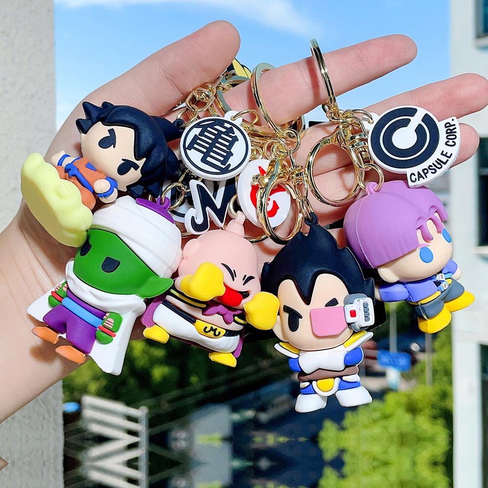 dragon ball wukong keychain cartoon key pendants soft glue anime wholesale car key chain ornaments currency
