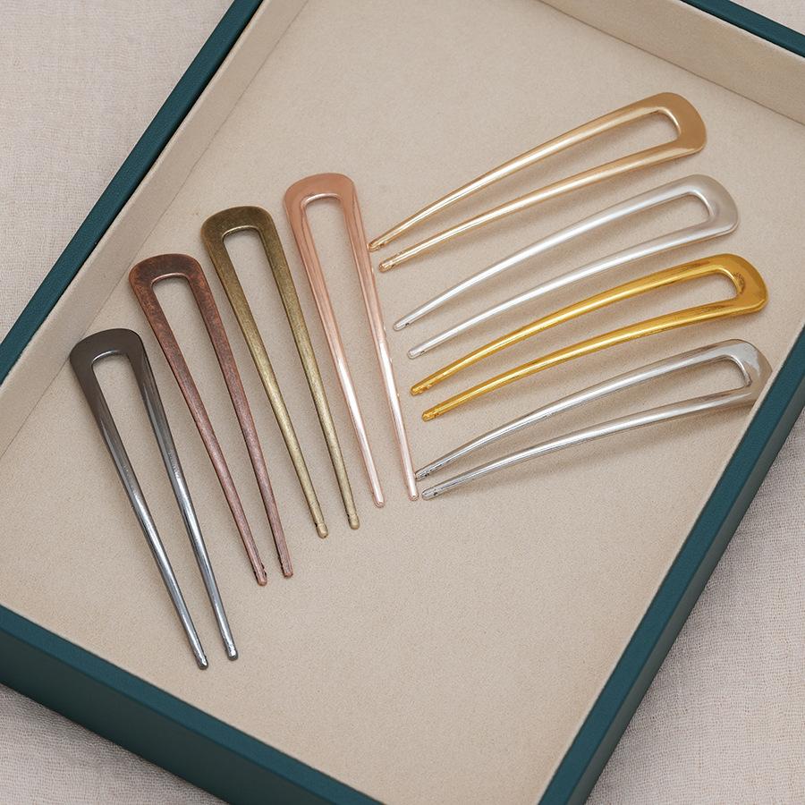japanese style simple fashion alloy hairpin for girls bun hairpin temperament headwear for fair ladies antique style moth side hairpin