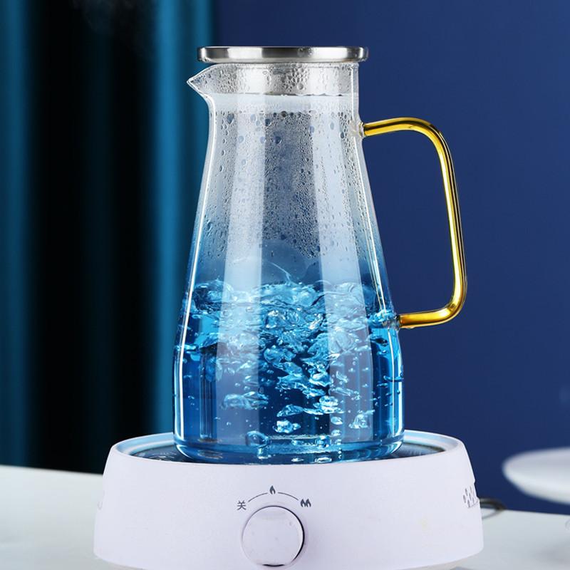 borosilicate cold water bottle glass high temperature resistant household large capacity water cup cold white teapot bottle set