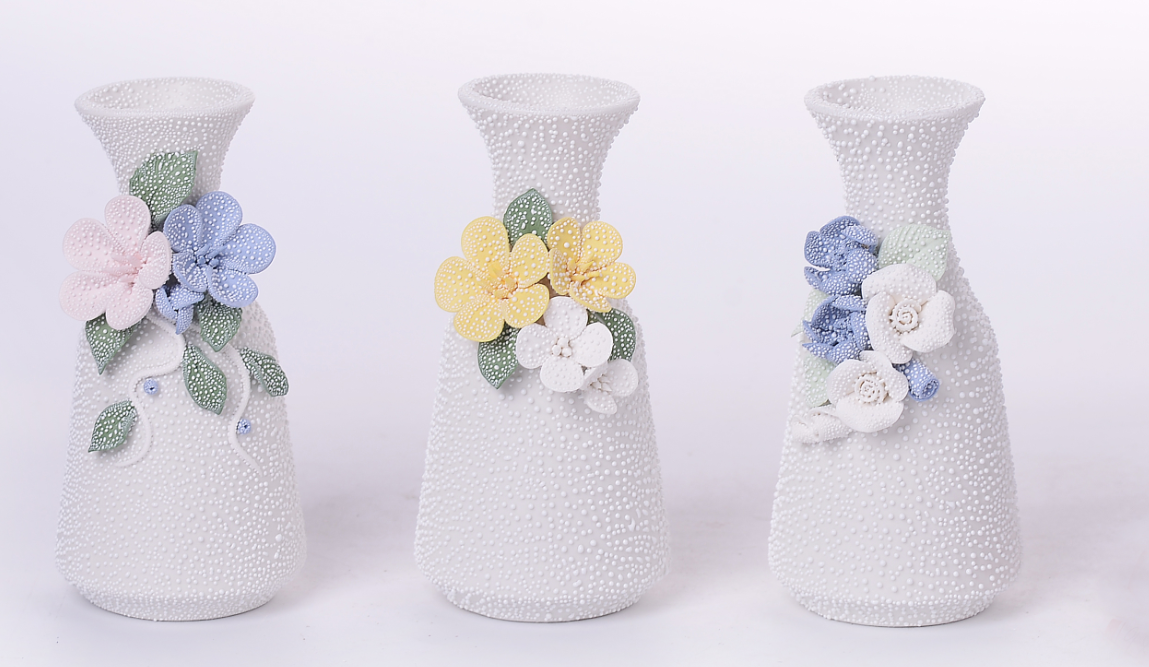 亚克力容器陶瓷小花瓶 工艺品花瓶电视柜装饰品 精致工艺品礼品 装饰花瓶工艺摆件 优雅家居点缀陶瓷小花瓶