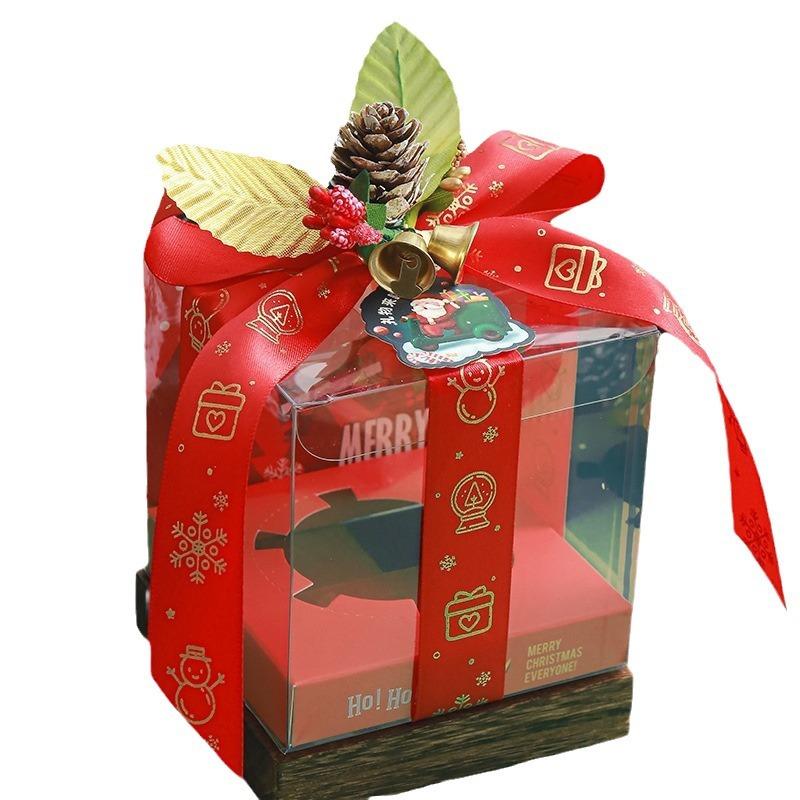 christmas apple box christmas eve gift box red delicious apple gift box creative safety festival square pvc apple box Item Picture