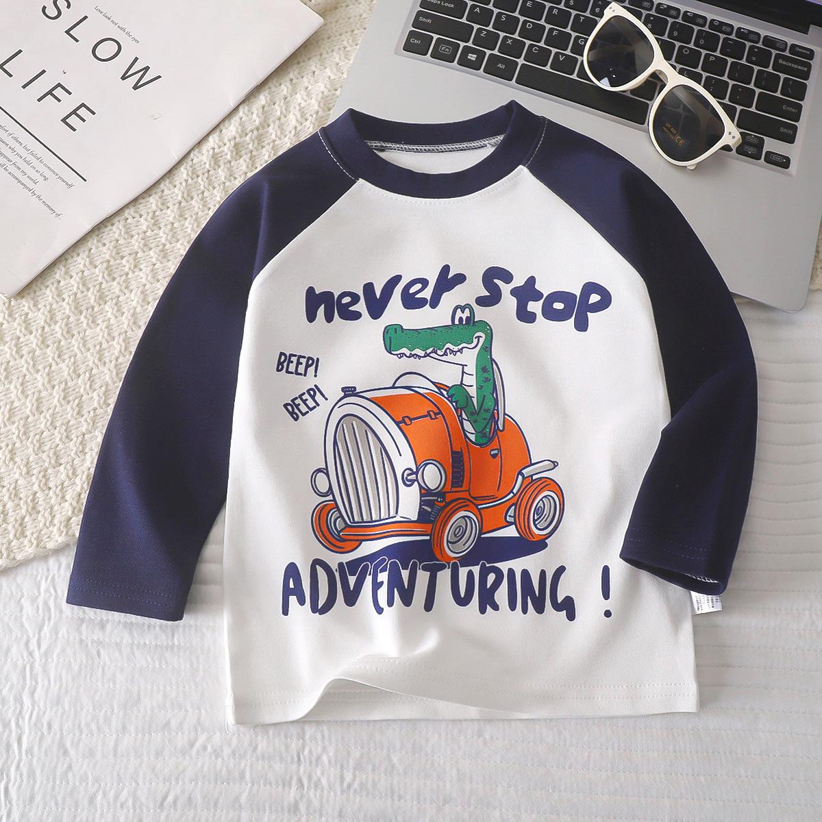 children's bottoming shirt t-shirt cotton autumn baby new boys' cartoon shirt girls' baby long-sleeved children's clothing