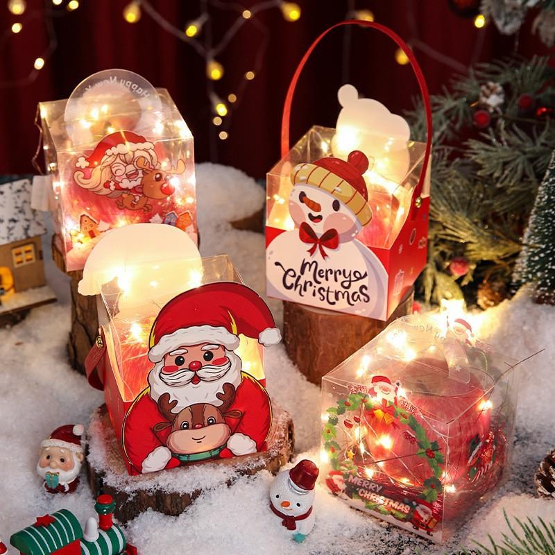 christmas decorations portable apple box christmas eve christmas eve fruit pvc box cartoon christmas christmas eve fruit packing box