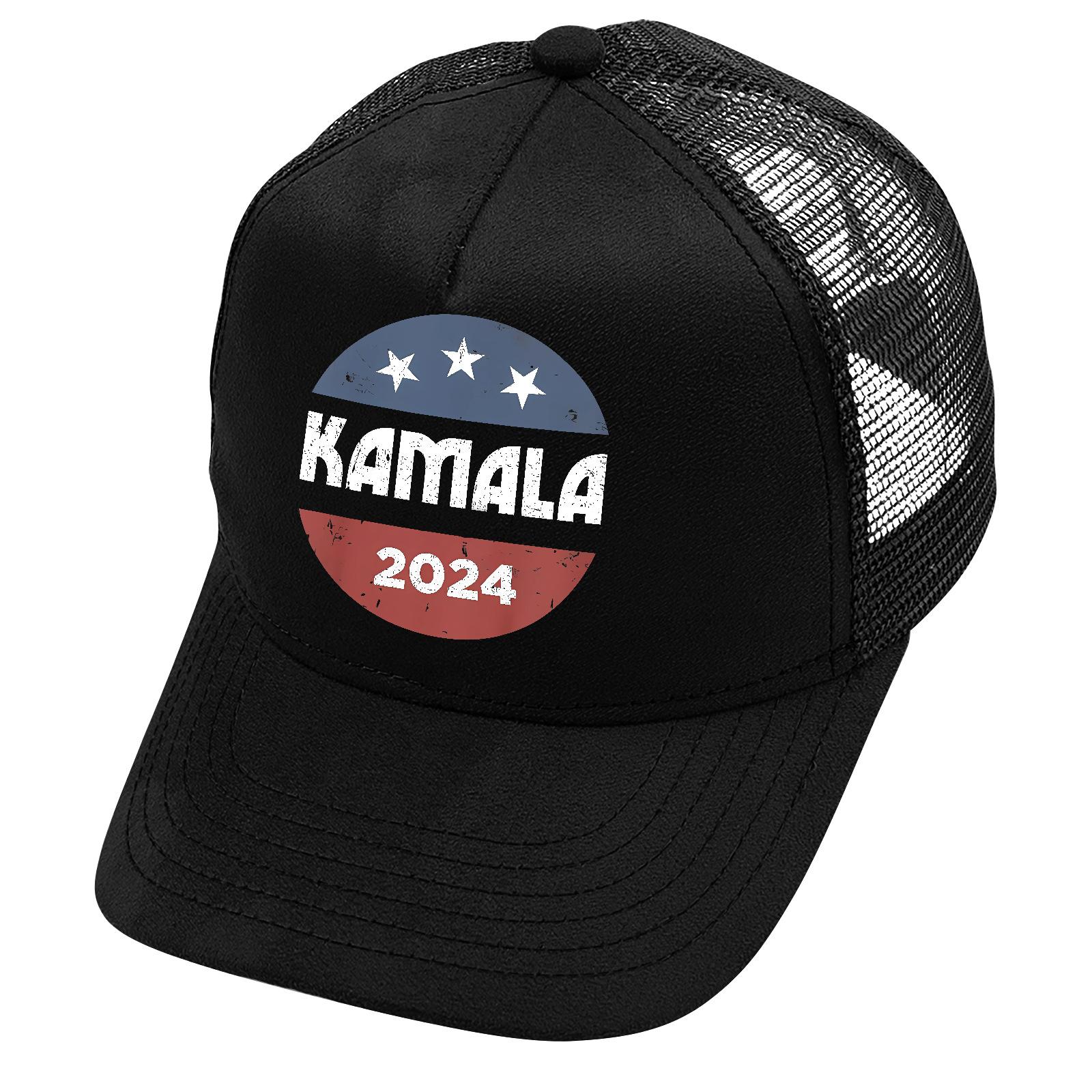cross-border 2024kamala trucker cap american printed baseball cap baby boy and girl summer casual sunshade net hat