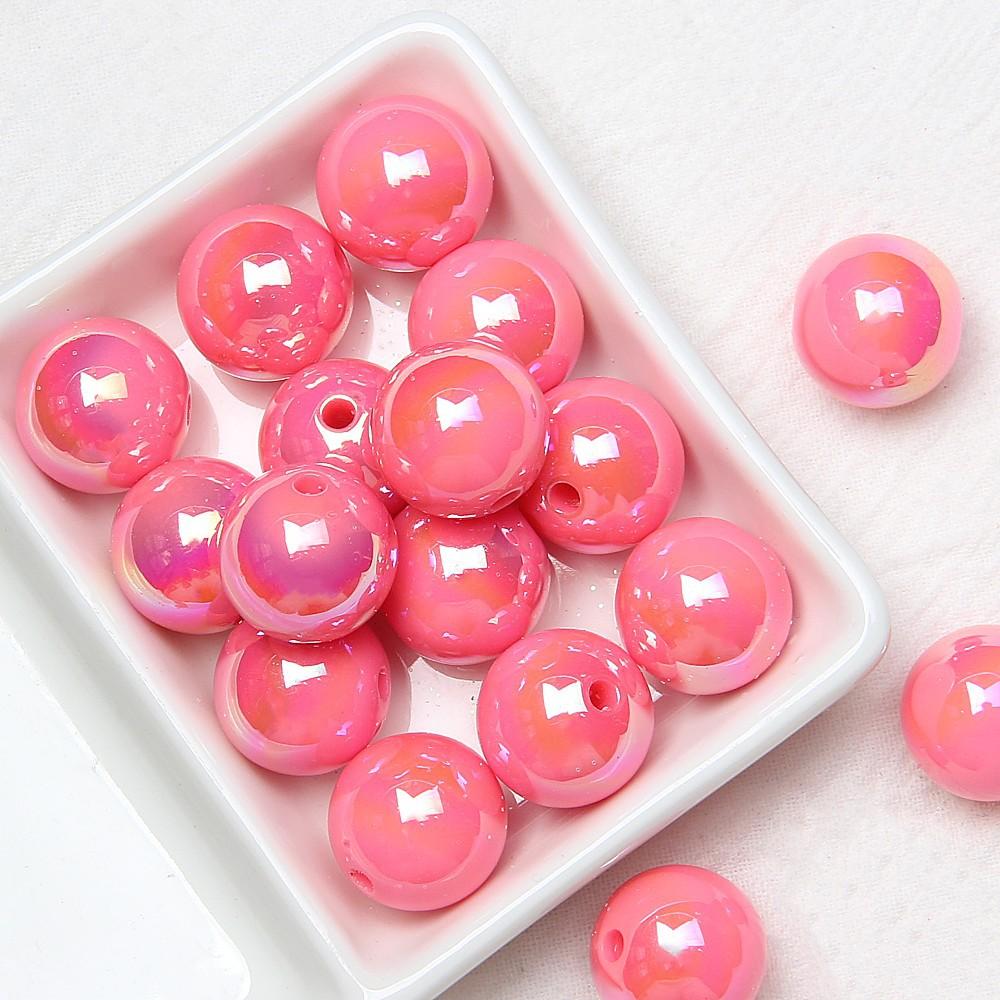 card 16 macaron color acrylic abs plating round beads diy bead accessories bracelet mobile phone charm diy bead Application Scenario