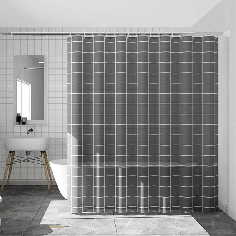 shower curtain spring woven thickened polyester fabrics bathroom block bath curtain waterproof and mildew-proof easy to clean shower curtain bathroom manufacturer