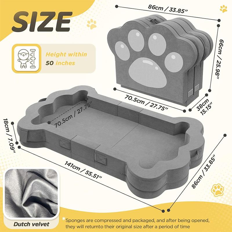 Cross-Border Custom Children Travel Folding Mattress Outdoor Camping Mattress Baby High Density Sponge Mattress Folding Bed