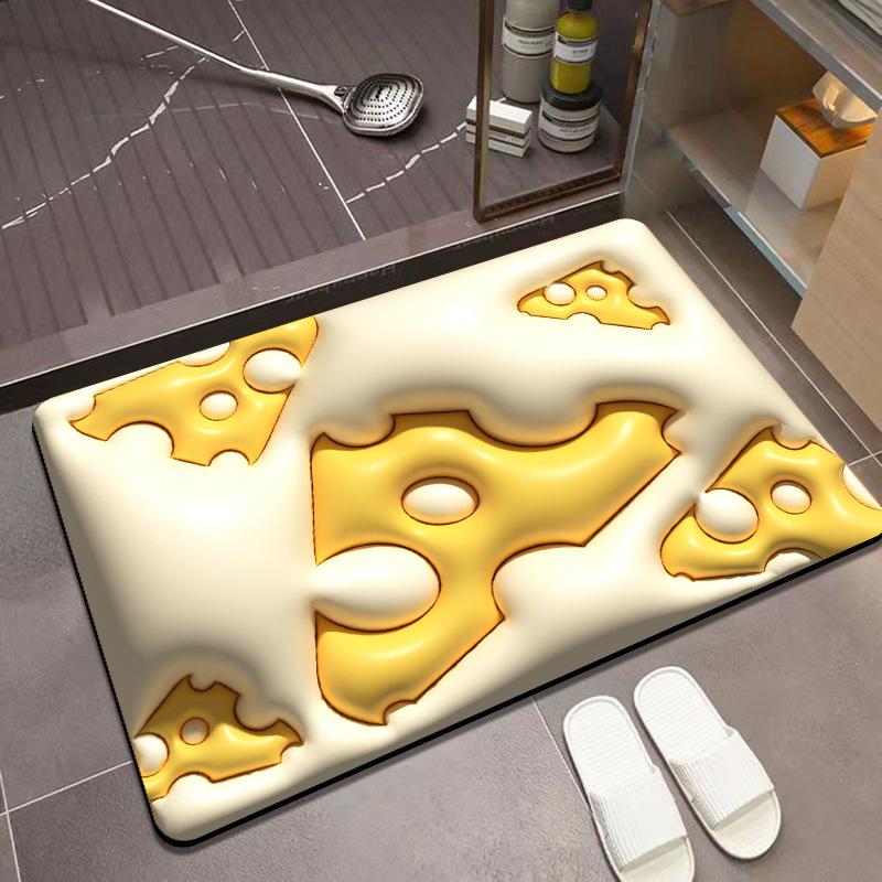 Home Mat 3D Expansion Cartoon Absorbent Soft Mat Kitchen Bathroom Non-Slip Quick-Drying Mat Household Bathroom Mat