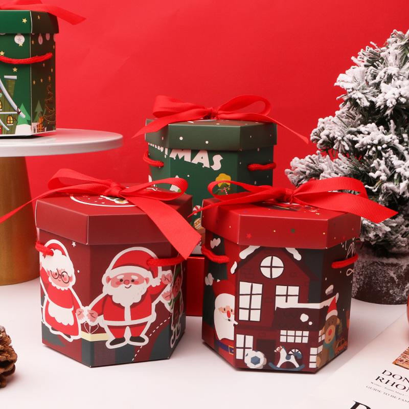 new year christmas apple box christmas eve apple christmas eve fruit packaging gift box paper box portable gift box details Picture