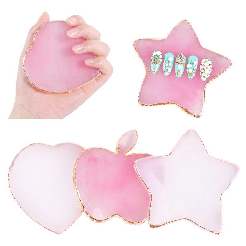 cross-border new arrival nail art xingx palette resin agate slices nail art painted color mixing nail tip exhibition board tools