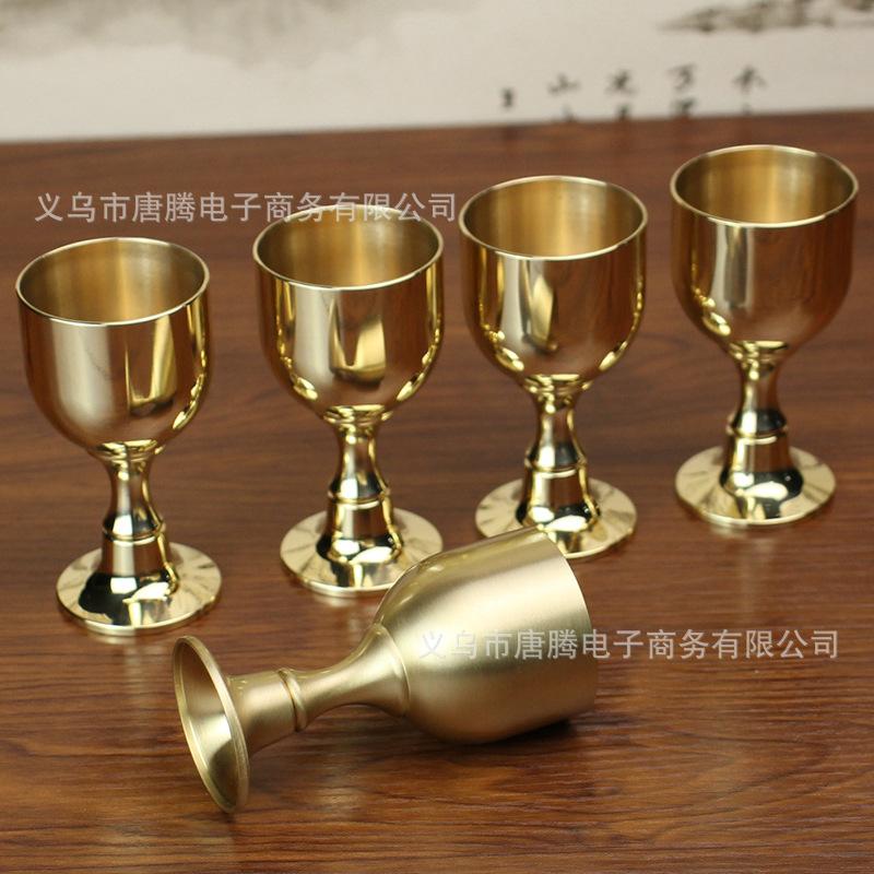 brass wine glass restaurant goblet table top wines & spirits small size copper crafts decoration mini tass