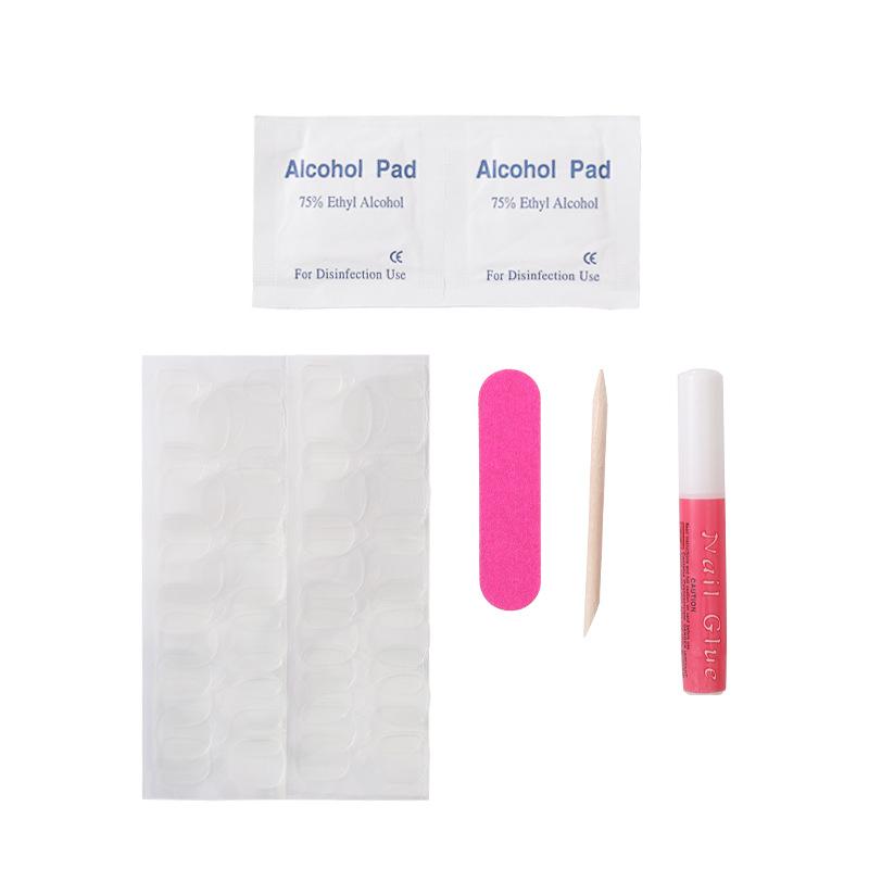 fake nails accessories wear kit manicure implement jelly glue nail file alcohol pad orange stick