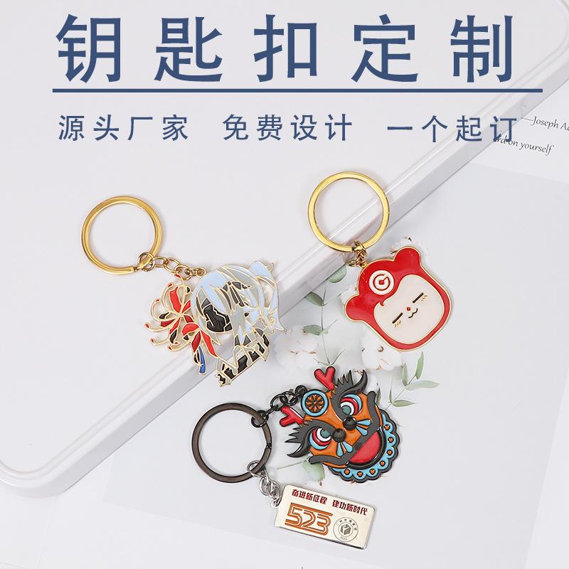 factory direct sales zinc alloy key ring customized paint key pendants dripping cartoon anime keychain pendant gift details Picture