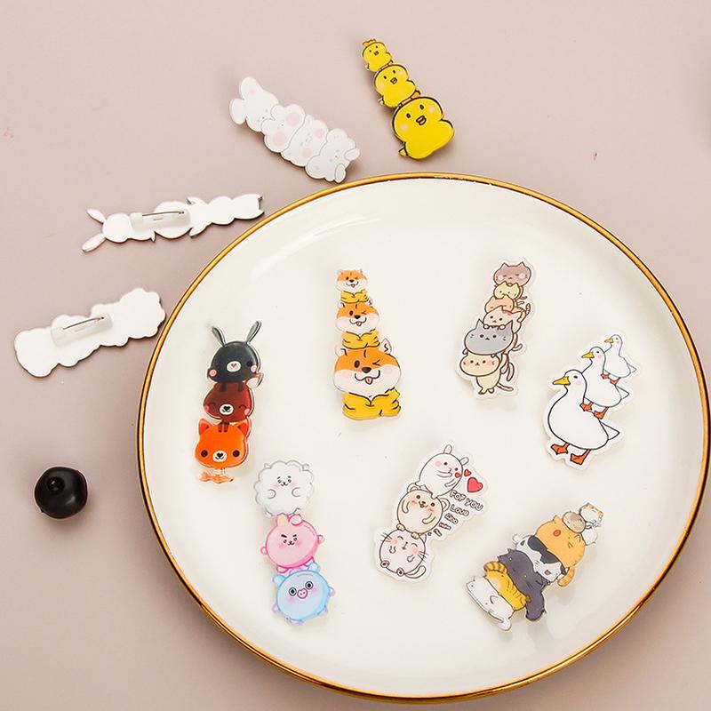 ins harajuku jenga acrylic cartoon brooch cute duck badge student decoration pin accessories patch