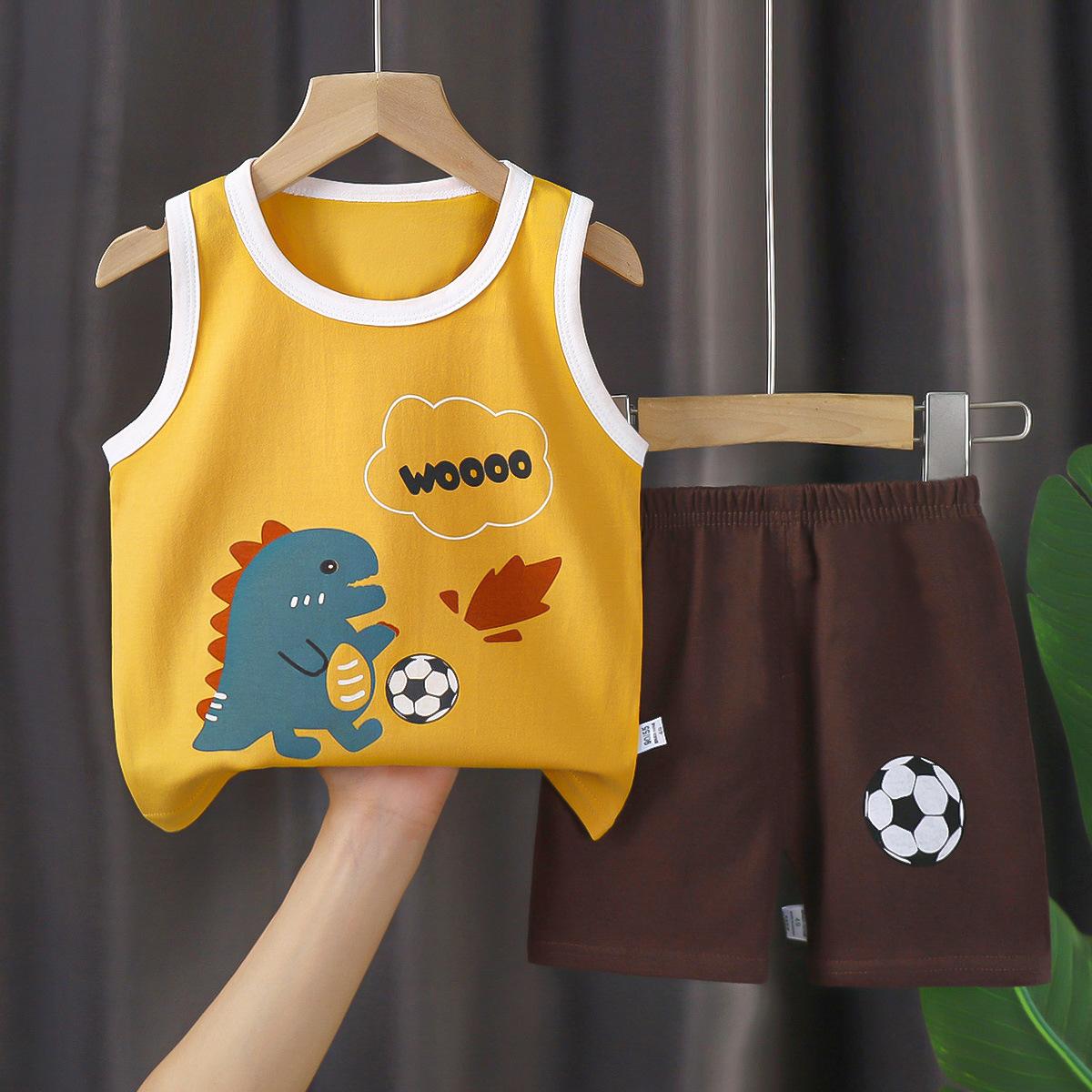 children's vest suit boys' summer cotton new suit baby clothes girls' summer clothing children's clothing wholesale