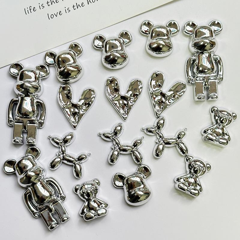 electroplated acrylic bear diy ornament accessories phone case protective cover patch hole shoes cartoon decorative material