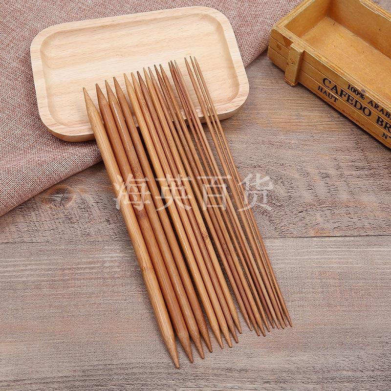 Bamboo Needle C1382324 Bamboo Needle Bar Single Pointed Double Pointed Sweater Needle White Carbonized Crochet DIY Weaving Tool