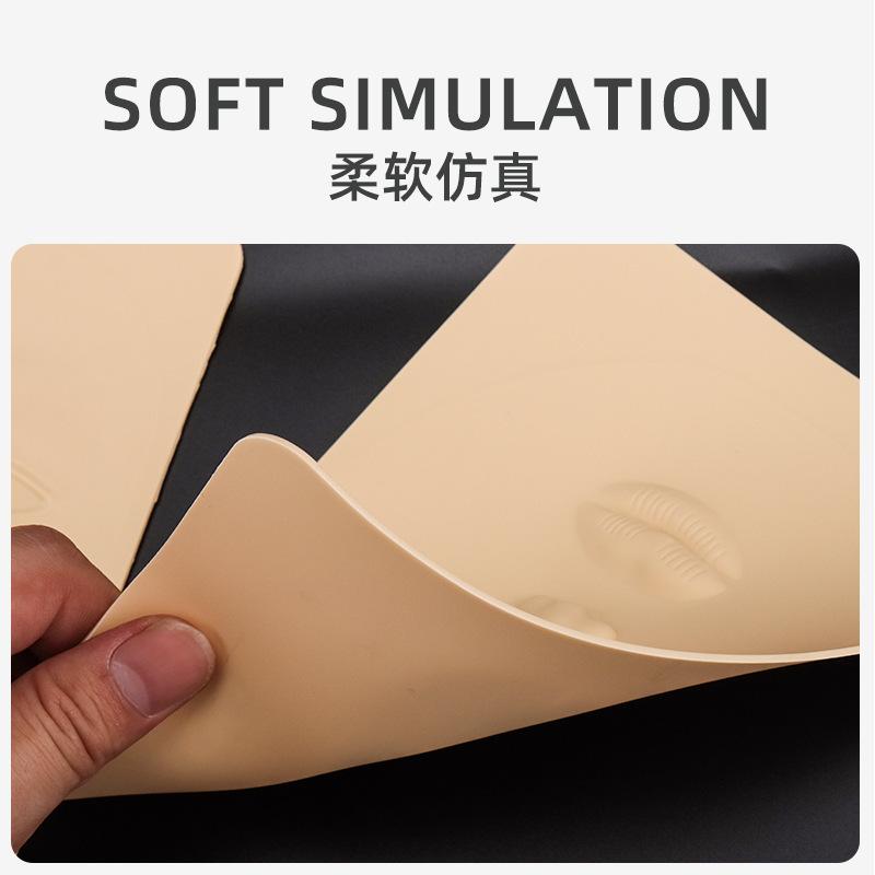 High Quality Tattoo Embroidery Practice Leather Semi-Permanent Eyebrow Tattoo Lines Eyebrow Eyeliner Floating Lip Solid Face Silica Gel Artificial Leather details Picture