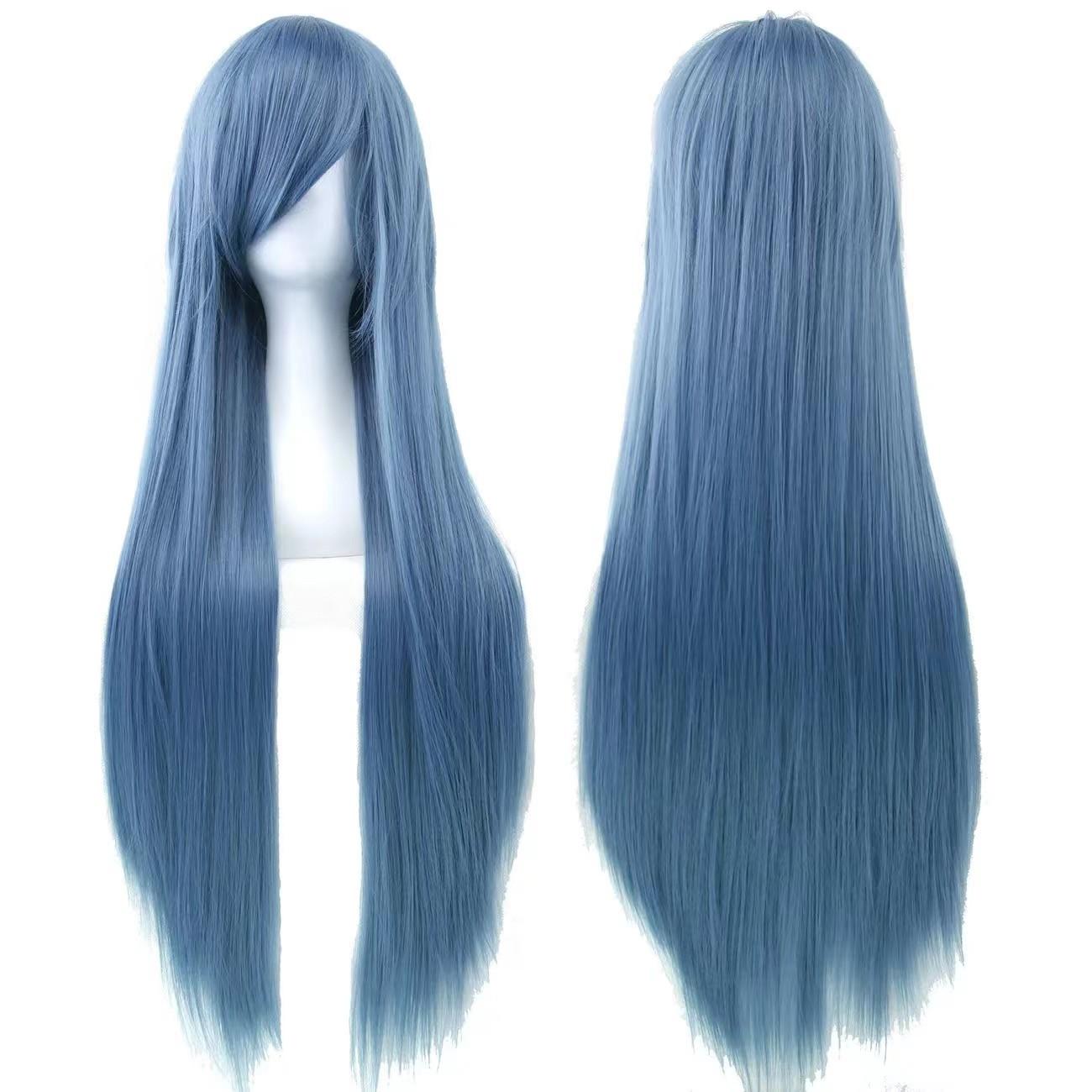 mao niang shape homemade cos universal color wig 80cm straight long hair head cover high-temperature fiber cosplay anime Application Scenario