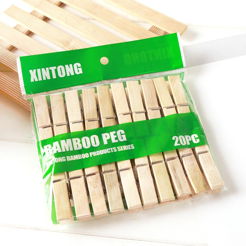 factory direct sales household bamboo clamp clothes socks underwear clip multi-purpose bamboo clothes clip hang the clothes windproof clip