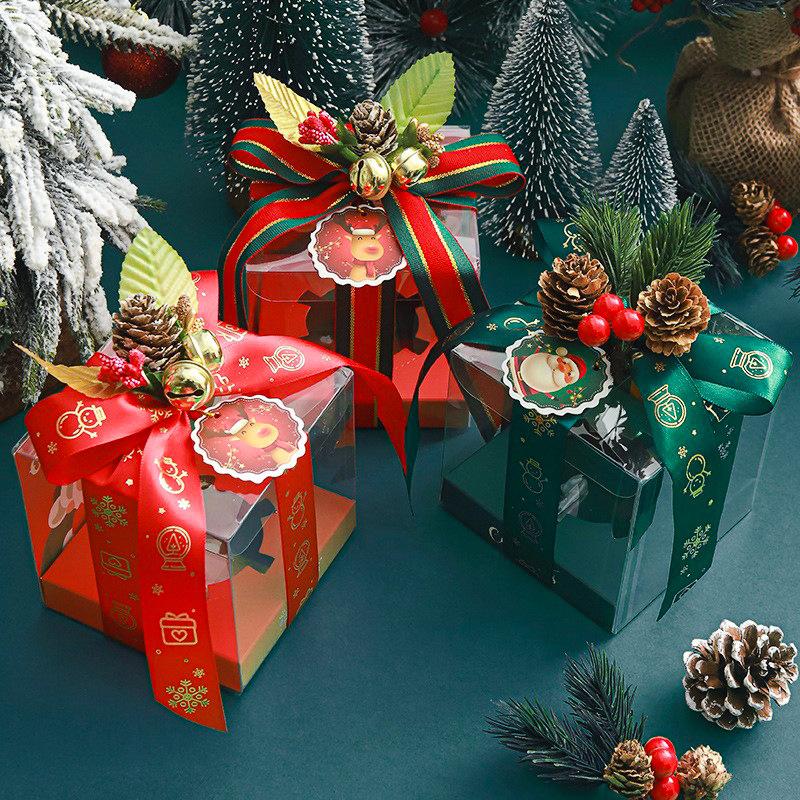 christmas apple box christmas eve gift box red delicious apple gift box creative safety festival square pvc apple box Specification drawing