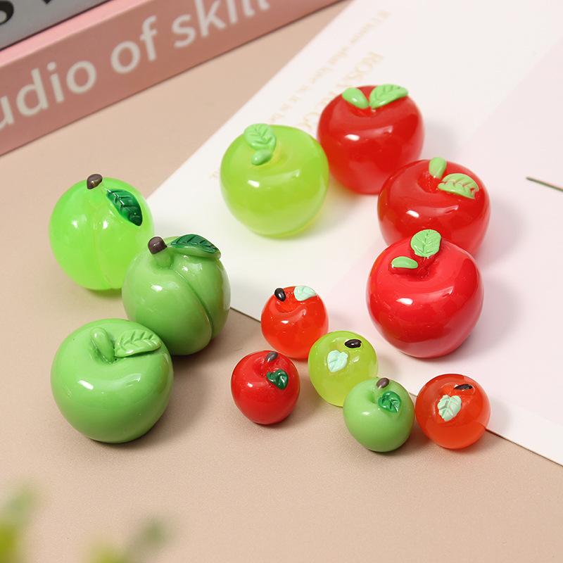 emulational fruit apple candy toy three-dimensional creativity car interior decoration hair accessories hairpin material luminous diy resin accessories