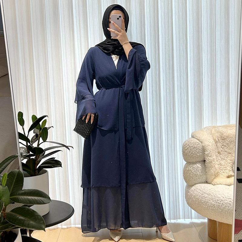 abaya muslim djellaba female dress abaya plus size dress dubai clothing suit mu-462 Specification drawing