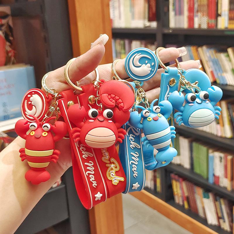 crab lobster doll keychain ocean world creative car ornament aquarium souvenir small gift hanging ornament