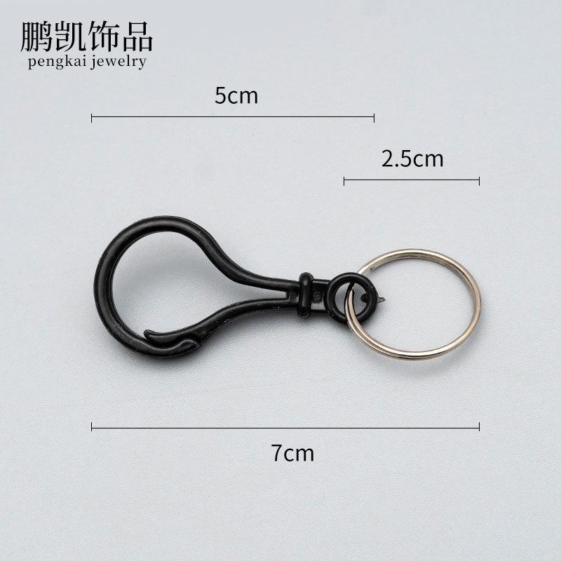 diy metal button accessories color acrylic lobster buckle hanging key ring plastic bulb buckle luggage pendant material details Picture
