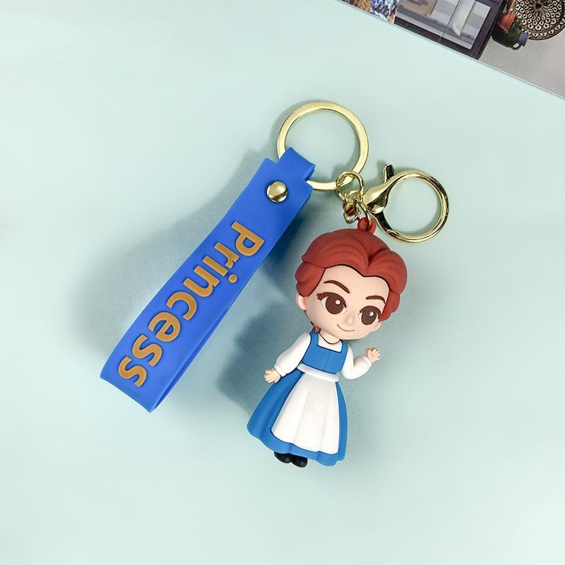 Creative Cartoon Beauty and Beast Keychain Cute Beier Princess Beast Prince Key Chain Men's and Women's Handbags Pendant details Picture