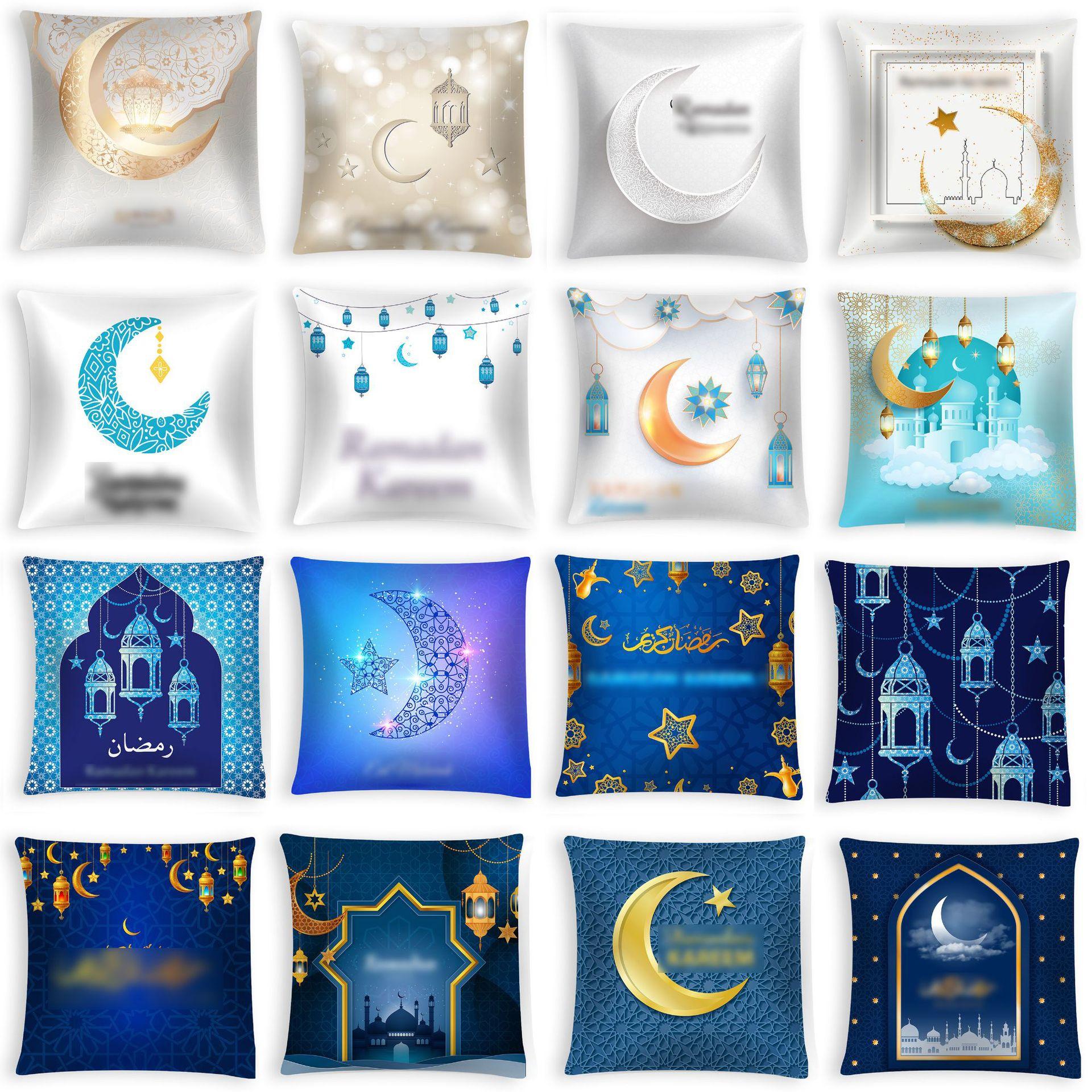 cross-border ethnic style golden moon pillow cover peach peel printing home sofa fabric craft pillow back seat cushion