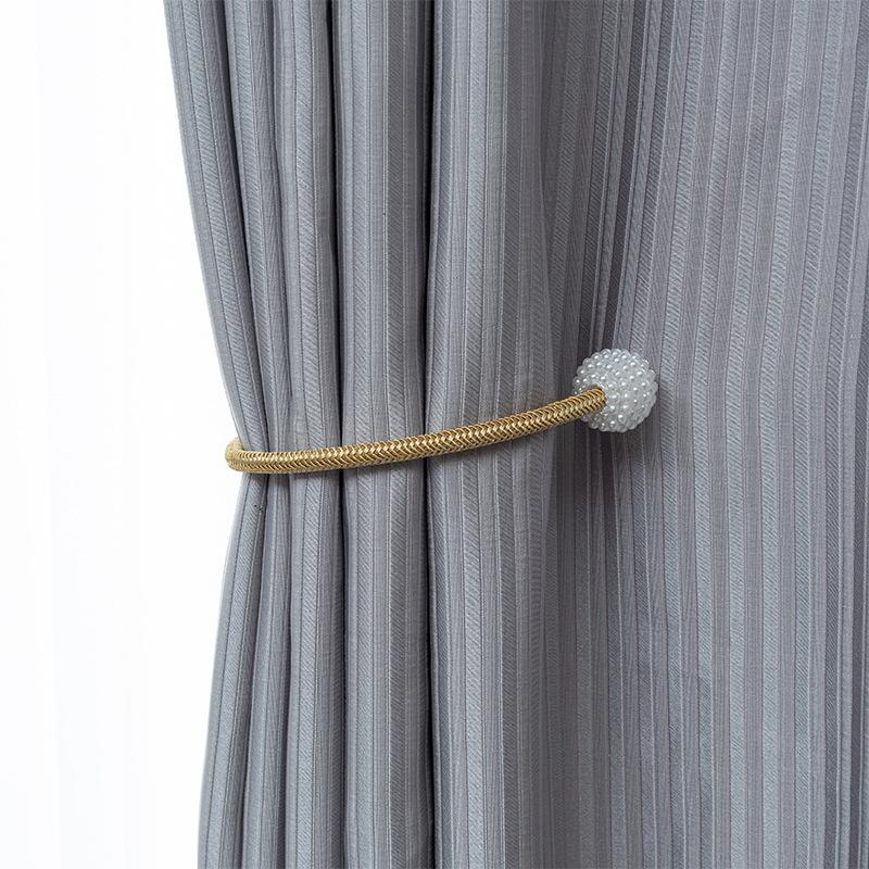 low price running pearl magnetic snap strap punch-free installation-free pearl curtain bandage curtain buckle source factory wholesale details Picture