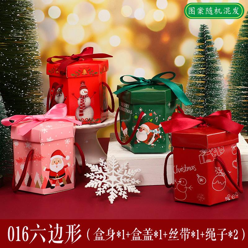 new christmas apple box hexagonal christmas eve apple box portable christmas eve fruit apple box christmas box Item Picture