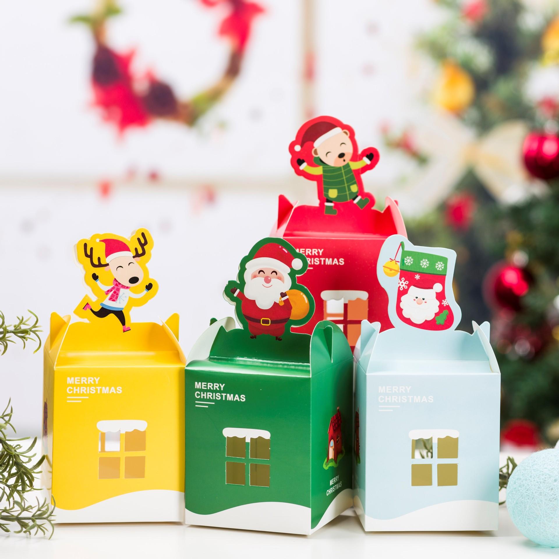 new christmas apple box packaging christmas eve cartoon creative christmas eve fruit gift box christmas gift packaging paper box details Picture